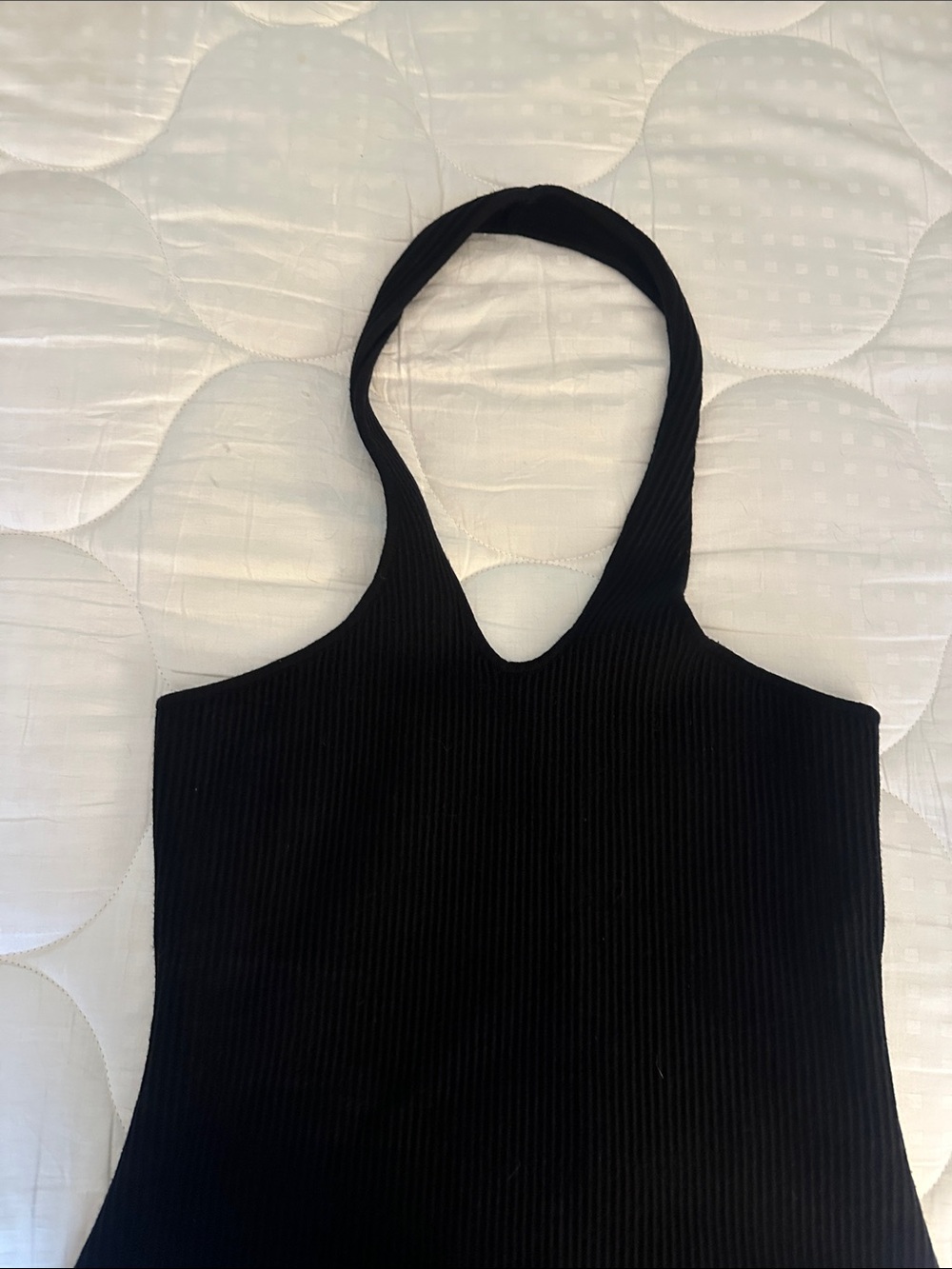 Express Black Ribbed Halter Tank Top - Picture 2 of 4